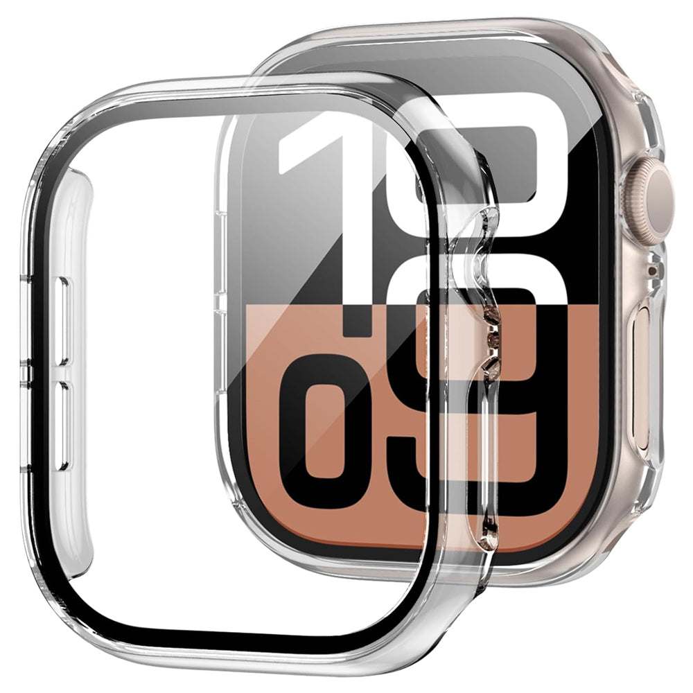 Apple Watch Series 10 (46mm) Case with Glass Screen Protector by SwiftShield (2 Pack - Clear)