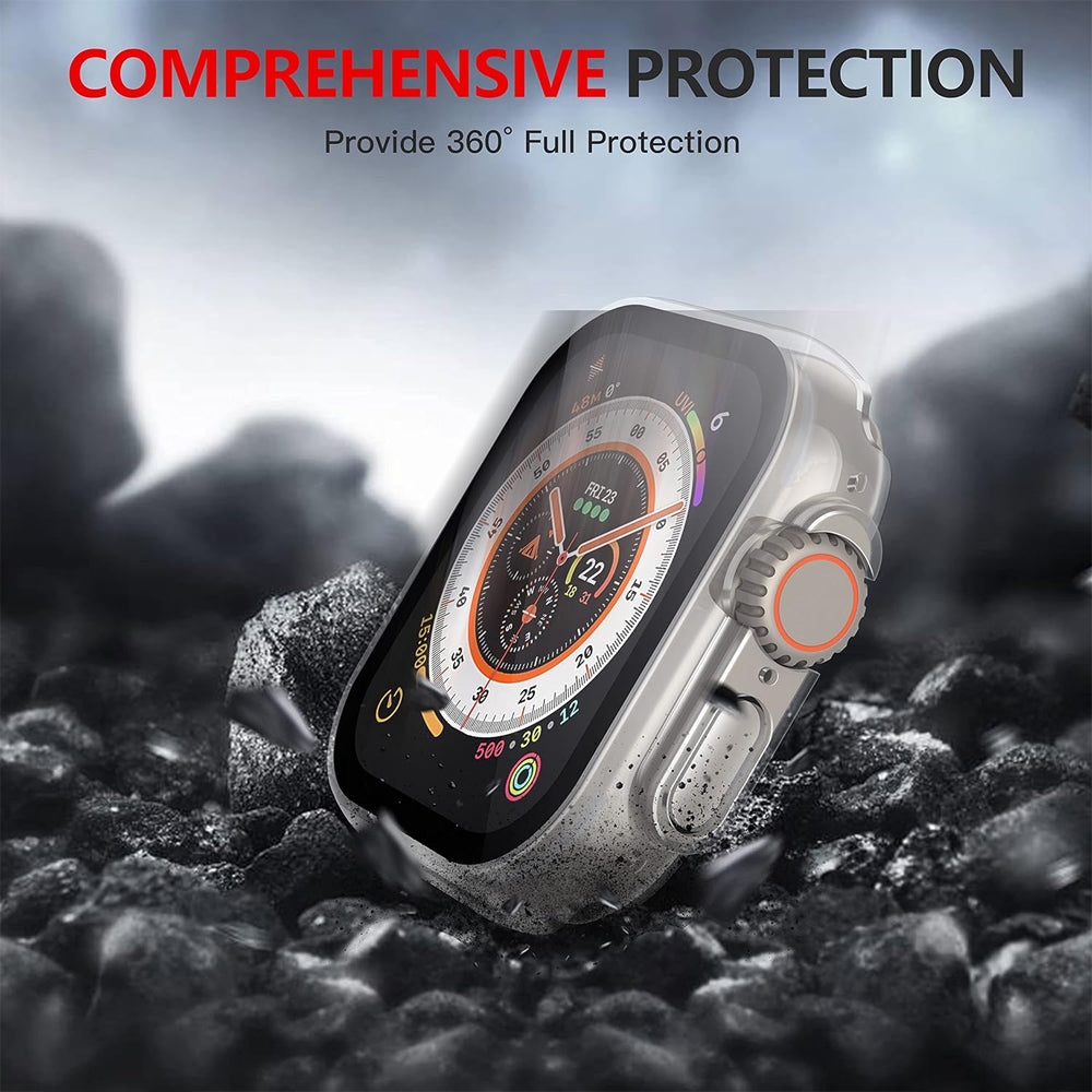 Apple Watch Ultra/Ultra 2 49mm Case with Glass Screen Protector by Swiftshield (2 Pack - Clear)