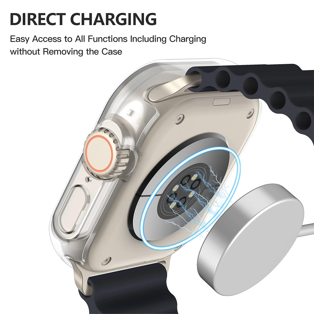 Apple Watch Ultra/Ultra 2 49mm Case with Glass Screen Protector by Swiftshield (2 Pack - Clear)