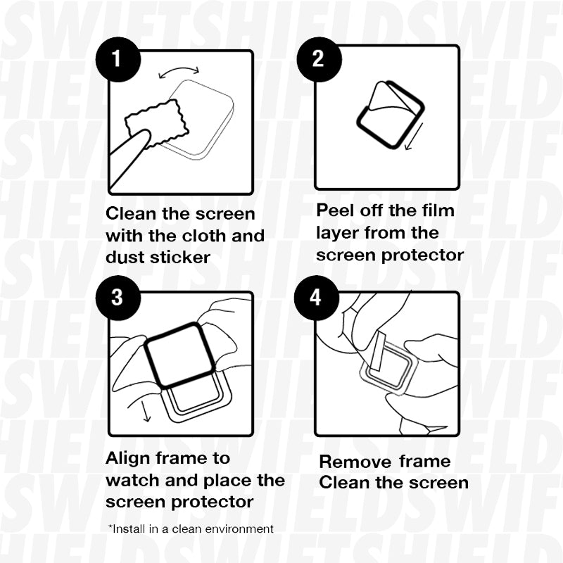 Apple Watch 45mm Glass Screen Protector Alignment Kit by SwiftShield (2 Pack - Starlight)