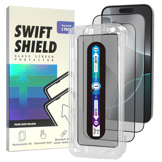 iPhone 16 Pro Max Matte Anti-Glare Premium Tempered Glass Screen Protector Alignment Kit by SwiftShield [2-Pack]