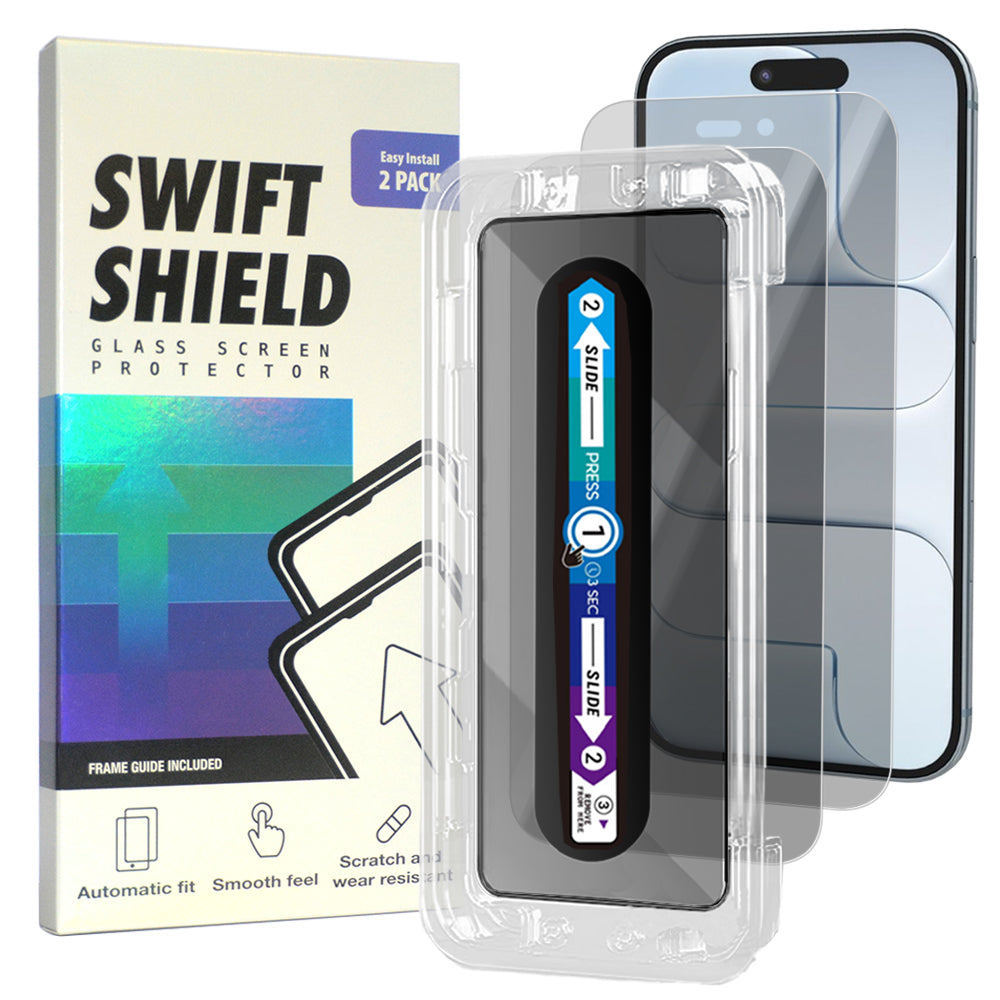 iPhone Air Tempered Glass Screen Protector [2-Pack] with Easy Alignment Frame – Privacy, Premium by SwiftShield