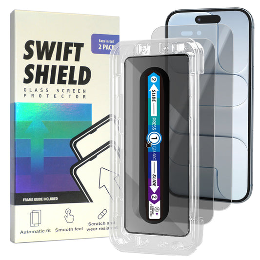 iPhone Air Tempered Glass Screen Protector [2-Pack] with Easy Alignment Frame – Privacy, Premium by SwiftShield