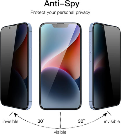 iPhone 15 Pro Privacy Premium Tempered Glass Screen Protector Alignment Kit by SwiftShield [2-Pack]