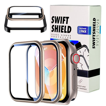 Apple Watch 45mm Glass Screen Protector Alignment Kit by SwiftShield (2 Pack - Starlight)