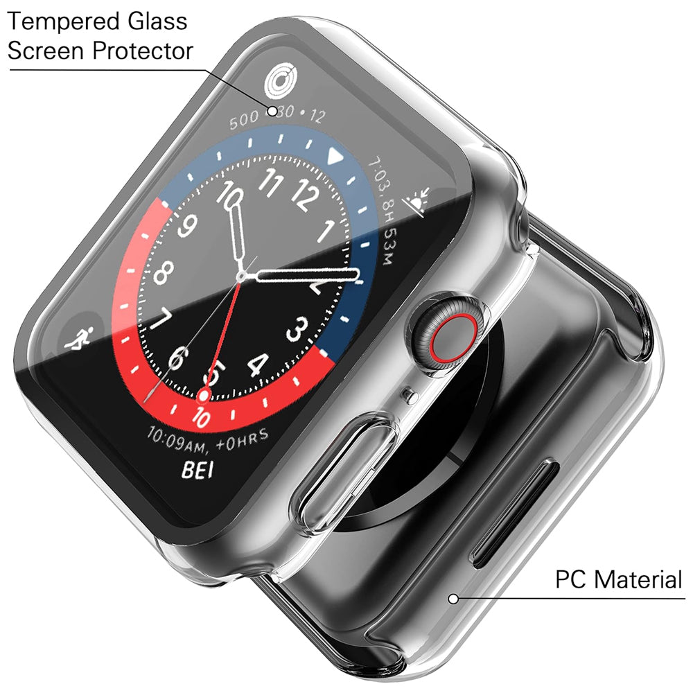 Apple Watch 45mm Case with Glass Screen Protector by SwiftShield (2 Pack - Clear)