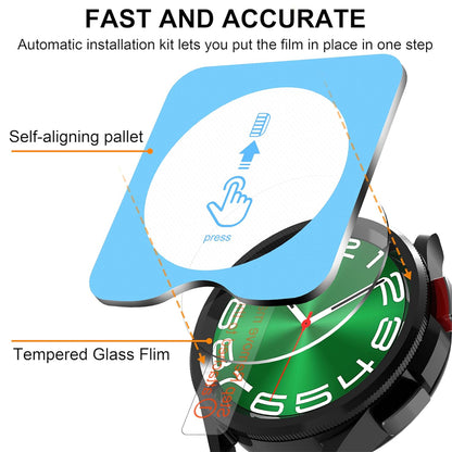 Samsung Galaxy Watch 6 Classic 47mm Glass Screen Protector Alignment Kit by SwiftShield (2 Pack - Clear)