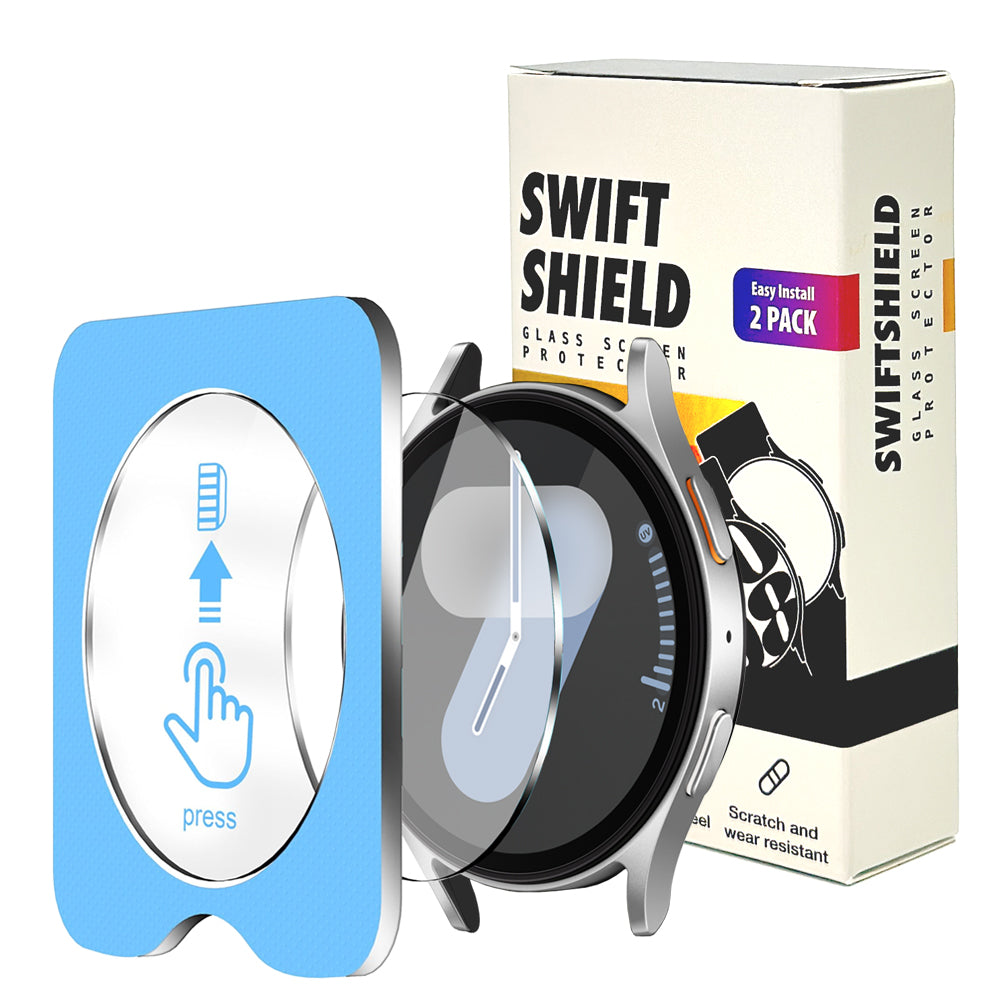 Samsung Galaxy Watch 7 44mm Glass Screen Protector Alignment Kit by SwiftShield (2 Pack - Clear)