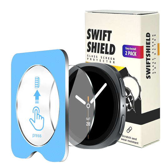 Samsung Galaxy Watch 8 44mm Glass Screen Protector Alignment Kit by SwiftShield (2 Pack - Clear)