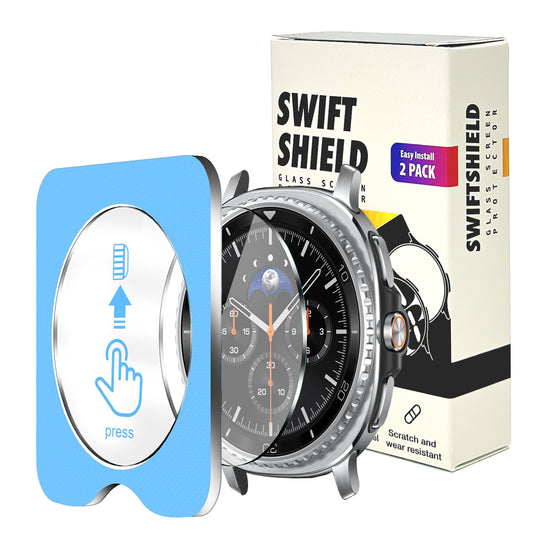Samsung Galaxy Watch 8 Classic 46mm Glass Screen Protector Alignment Kit by SwiftShield (2 Pack - Clear)