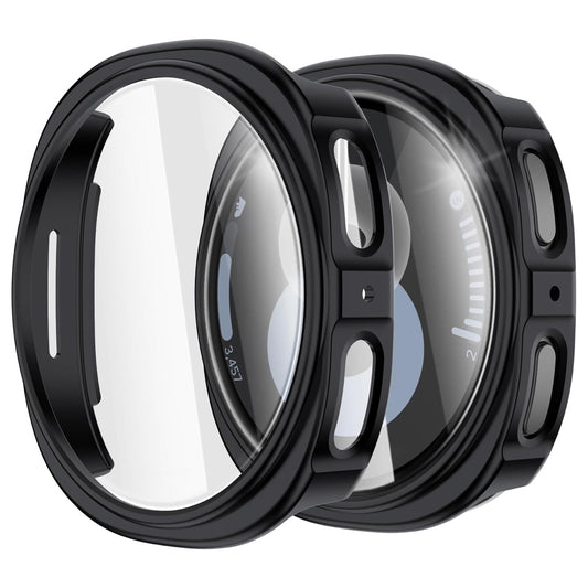 Samsung Galaxy Watch 8 40mm Case with Glass Screen Protector by SwiftShield (2 Pack - Black + Clear)