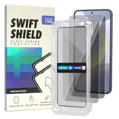 Samsung Galaxy S24 Privacy Tempered Glass Screen Protector Alignment Kit by SwiftShield [2-Pack]