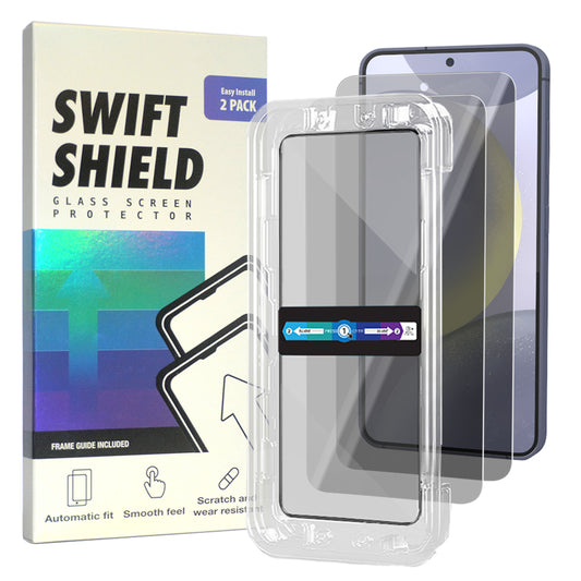 Samsung Galaxy S24 Privacy Tempered Glass Screen Protector Alignment Kit by SwiftShield [2-Pack]