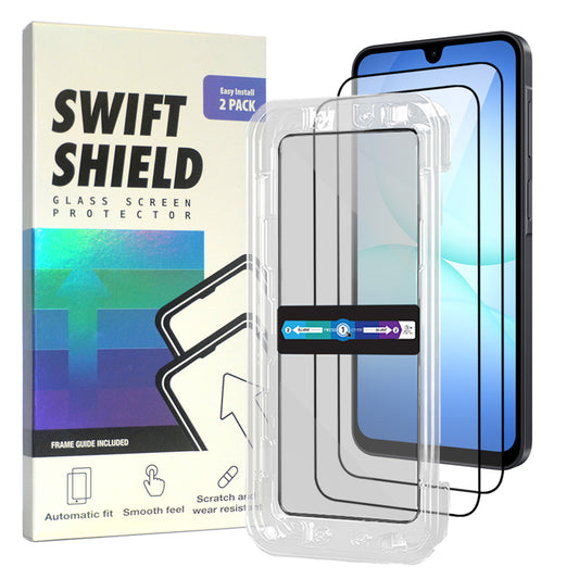 Samsung Galaxy S25 FE Tempered Glass Screen Protector [2-Pack] with Easy Alignment Frame – Clear, Premium by SwiftShield