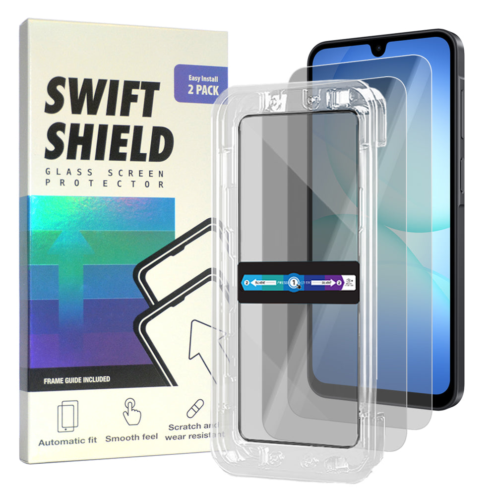 Samsung Galaxy S25 FE Tempered Glass Screen Protector [2-Pack] with Easy Alignment Frame – Privacy, Premium by SwiftShield