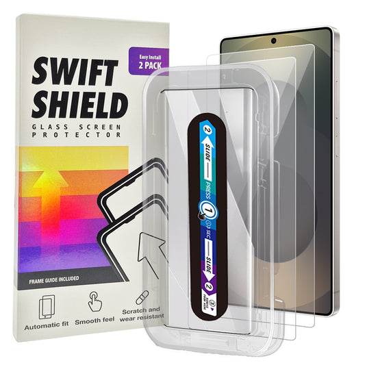 Samsung Galaxy S25 Ultra Clear Premium Tempered Glass Screen Protector Alignment Kit by SwiftShield [2-Pack]