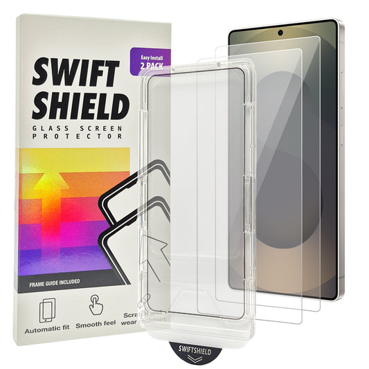 Samsung Galaxy S25 Ultra Tempered Glass Screen Protector [2-Pack] with Easy Alignment Frame – Clear, Premium by SwiftShield