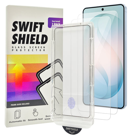 Samsung Galaxy S26 Plus Tempered Glass Screen Protector [2-Pack] with Easy Alignment Frame – Clear, Premium by SwiftShield