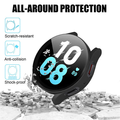 Samsung Galaxy Watch 5 40mm Case with Glass Screen Protector by SwiftShield (2 Pack - Black)