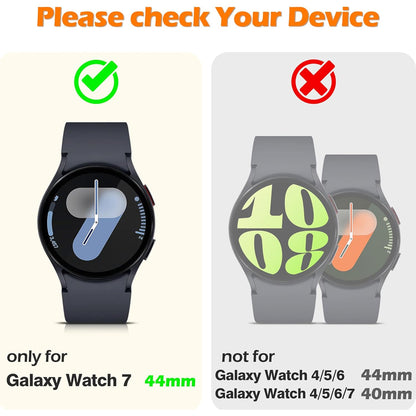 Samsung Galaxy Watch 7 44mm Case with Glass Screen Protector by SwiftShield (2 Pack - Black)