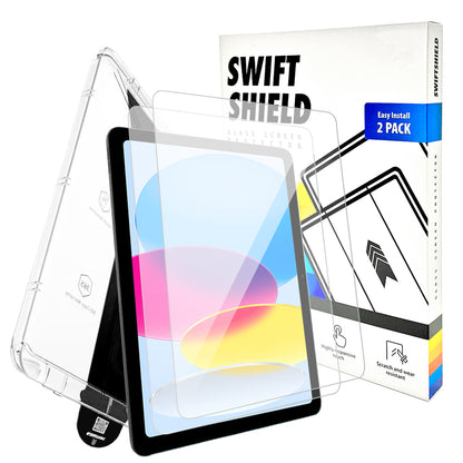 iPad (2022) 10th Generation 10.9" Tempered Glass Screen Protector [2-Pack] with Easy Alignment Frame – Clear, Premium by SwiftShield