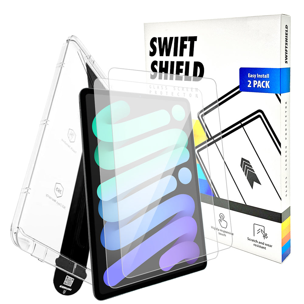 iPad Air 10.9" Clear Premium Tempered Glass Screen Protector Alignment Kit by SwiftShield [2-Pack]